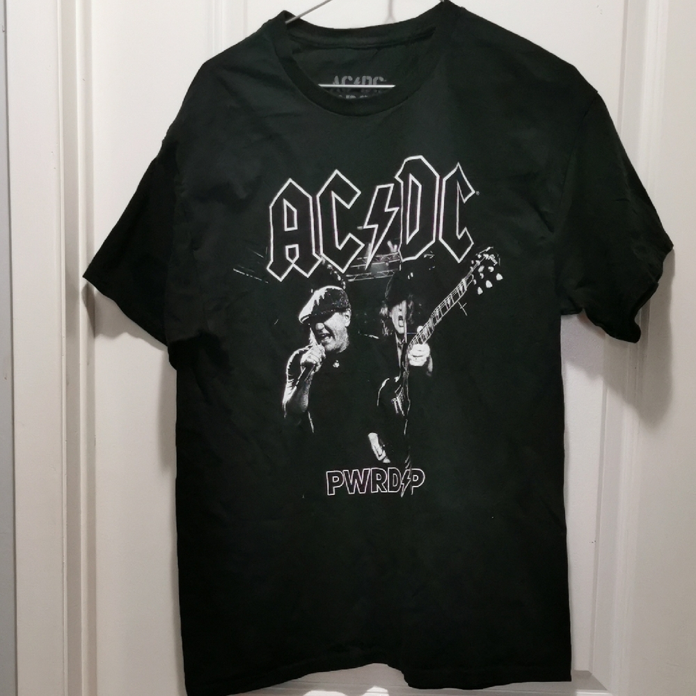 AC/DC Black‎ Tee with White Band Graphic